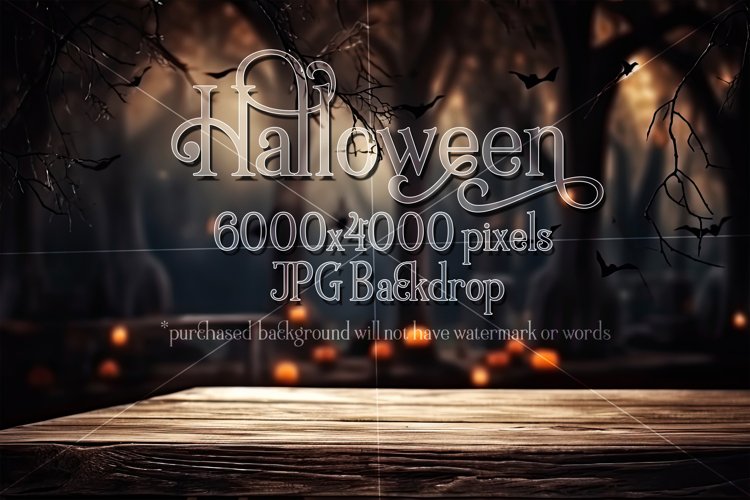 Halloween Product Background Mockup, Halloween Display Table example image 1