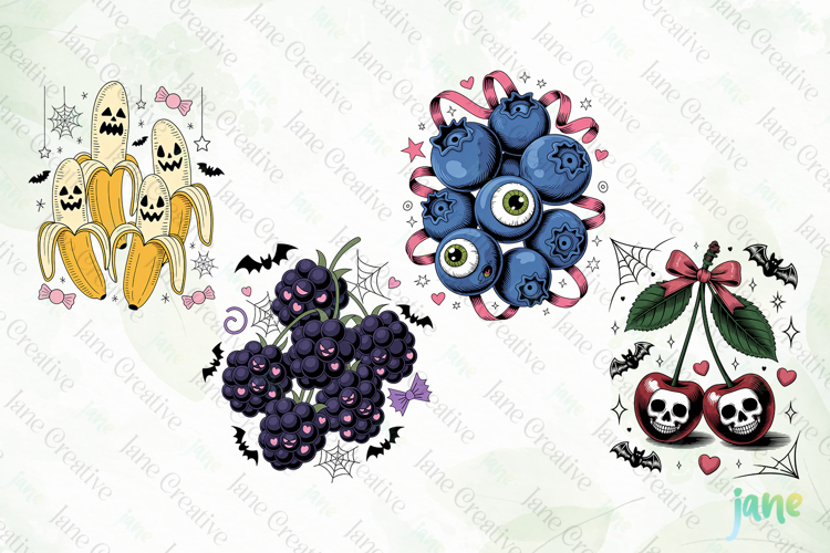 Halloween Fruit Mash-Up Clipart