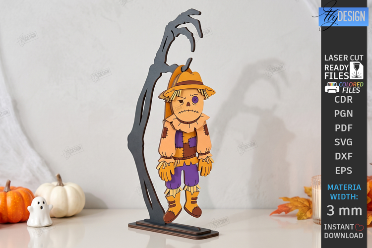 Halloween Funny Wiggly Décor Laser Cut | Hanging Scarecrow