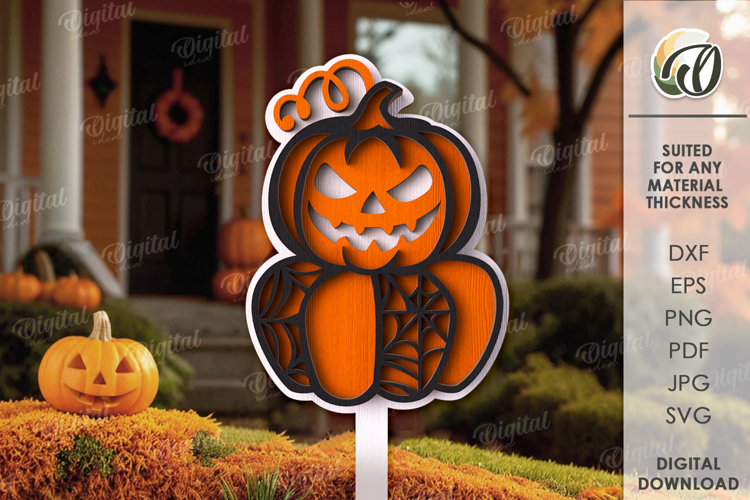 Halloween garden stake laser Cut. Halloween Decor SVG