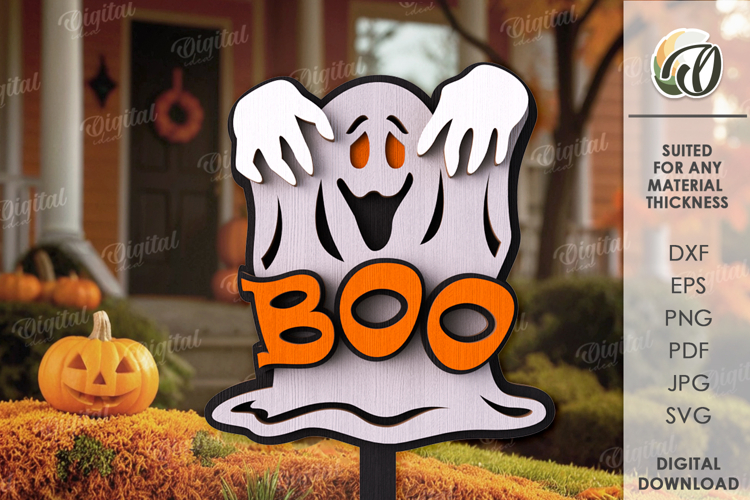 Halloween garden stake laser Cut. Halloween Decor SVG