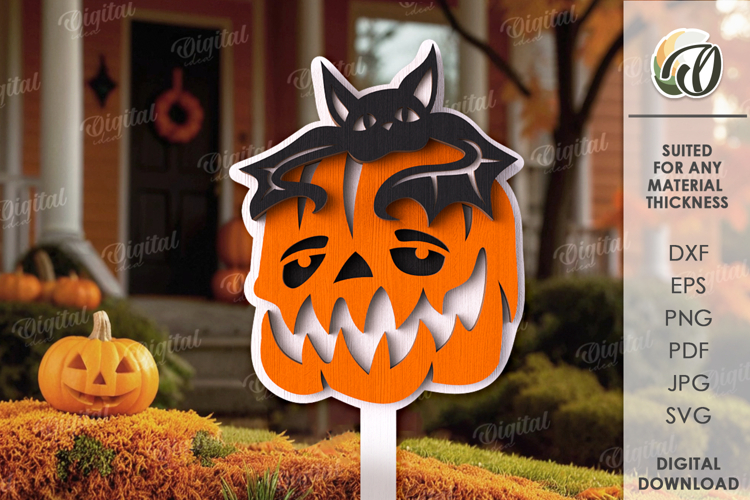 Halloween garden stake laser Cut. Halloween Decor SVG