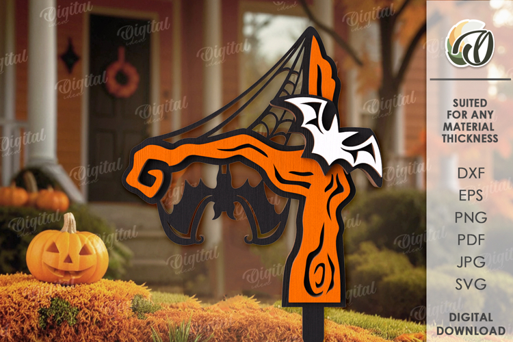 Halloween garden stake laser Cut. Halloween Decor SVG