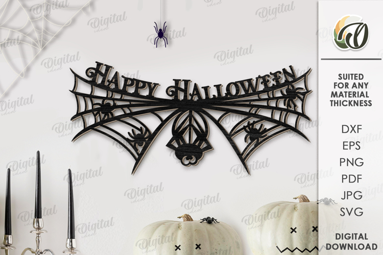 Halloween Garland Laser Cut. Halloween Wall Decor SVG
