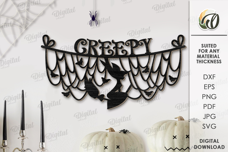 Halloween Garland Laser Cut. Halloween Wall Decor SVG