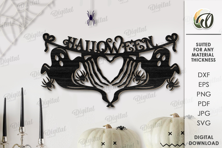 Halloween Garland Laser Cut. Halloween Wall Decor SVG