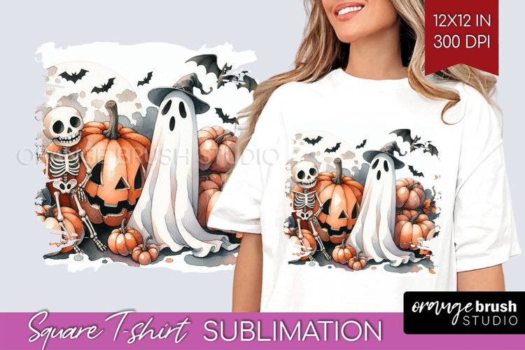 Ghost Square Tshirt Background - Halloween Ghost PNG