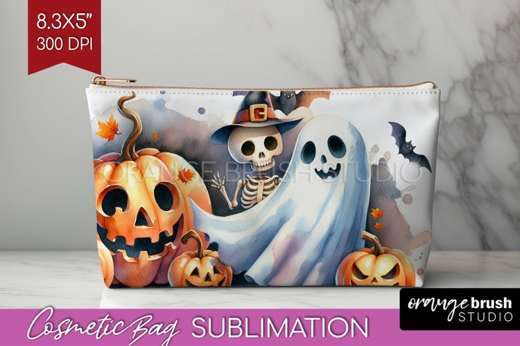 Ghost Cosmetic Bag - Halloween Ghost Makeup Bag PNG