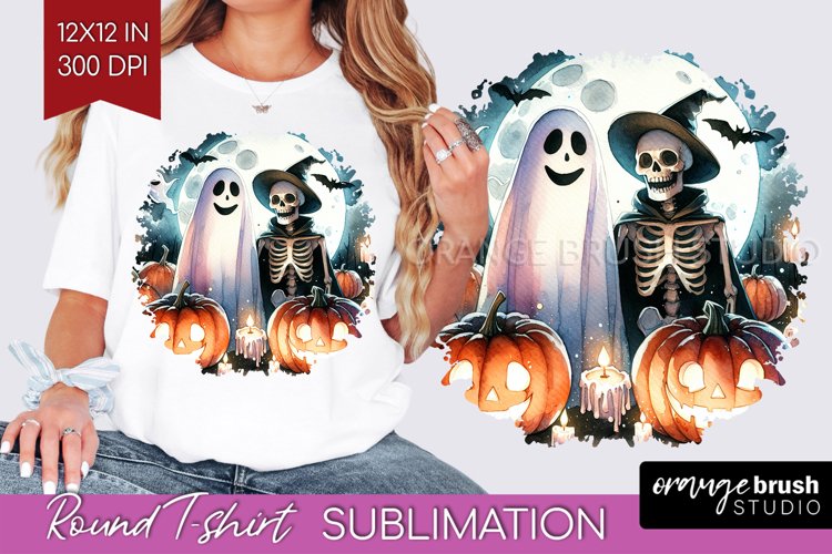 Ghost Round Tshirt Background - Halloween Ghost PNG
