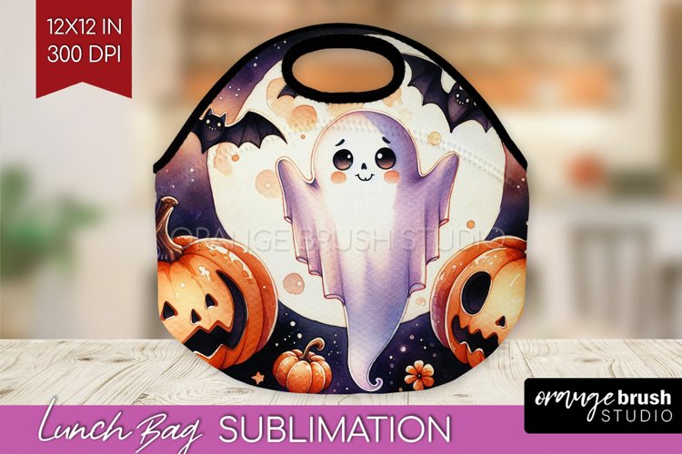 Ghost Lunch Bag - Halloween Ghost Lunch Bug PNG Sublimation