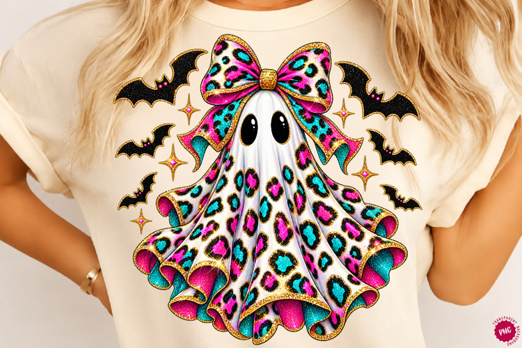 Preppy Pink Ghost Png, Halloween Ghost Coquette Png