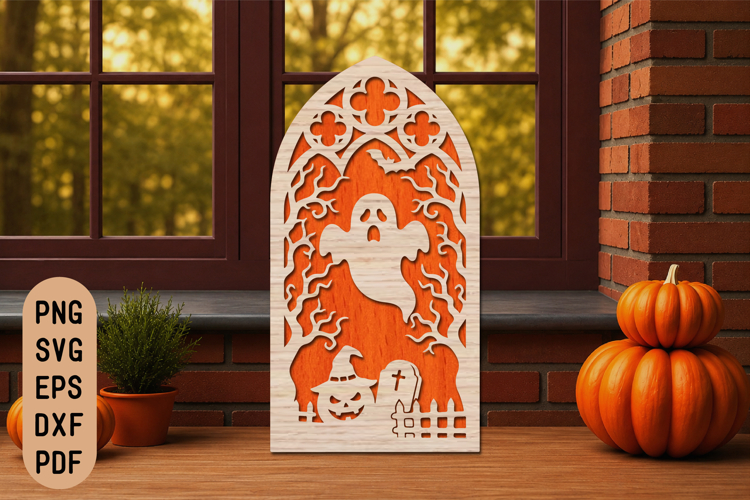 Halloween Ghost Gothic Arch Laser Cut SVG