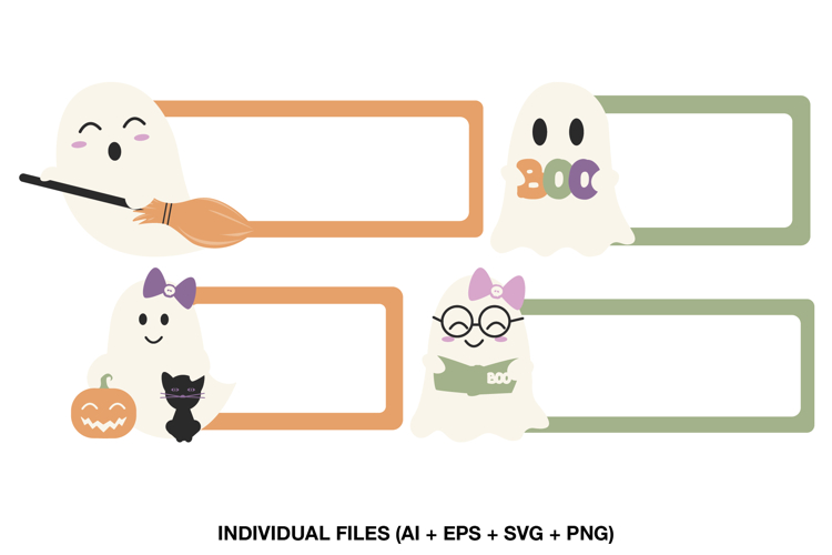 Halloween Name Tags, Ghost Labels for Kids Classroom