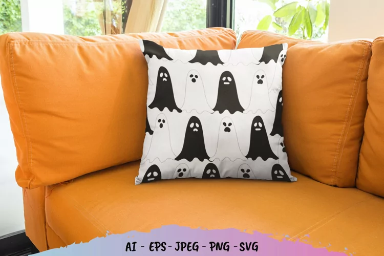 Halloween Ghost Pattern SVG File