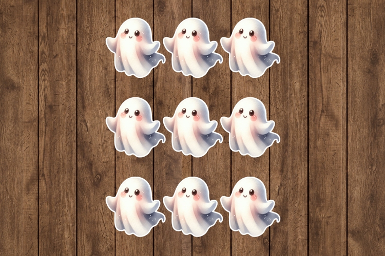 Halloween Ghost Printable Stickers - PNG Sticker Sheet