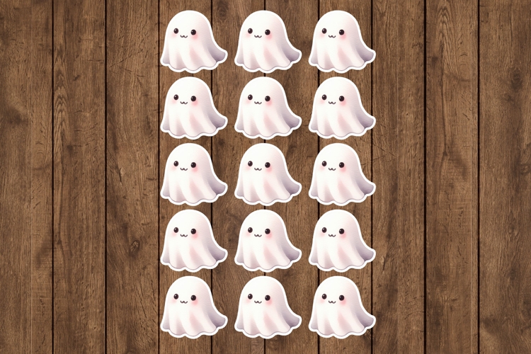 Halloween Ghost Printable Stickers - PNG Sticker Sheet