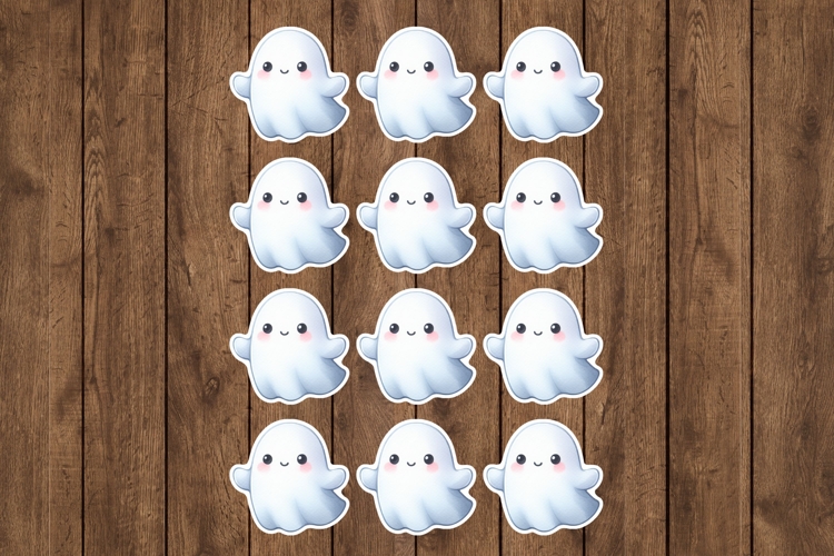 Halloween Ghost Printable Stickers - PNG Sticker Sheet