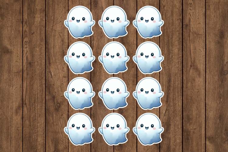 Halloween Ghost Printable Stickers - PNG Sticker Sheet