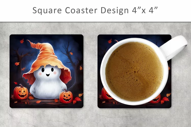 halloween square coaster, kitchen decor