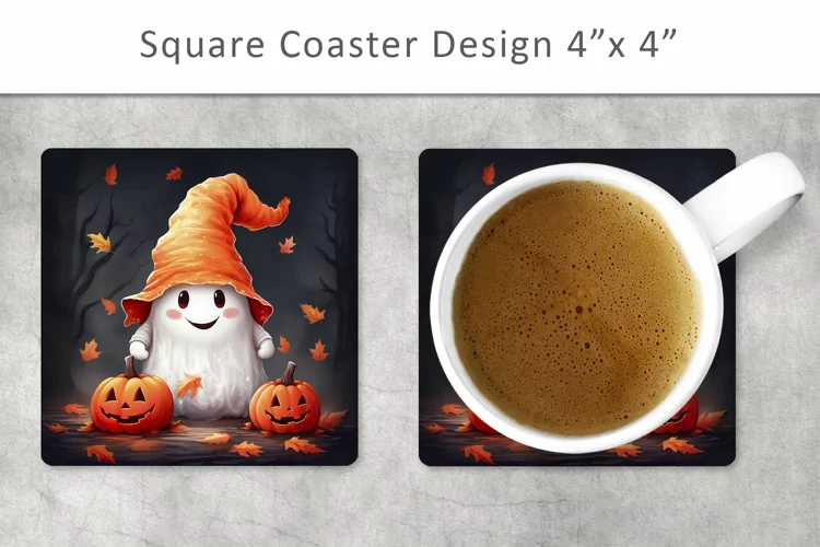halloween square coaster, halloween kitchen decor