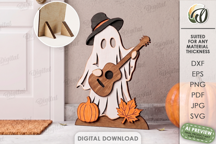 Halloween Ghost Stand Laser Cut. Halloween Stand Decor SVG