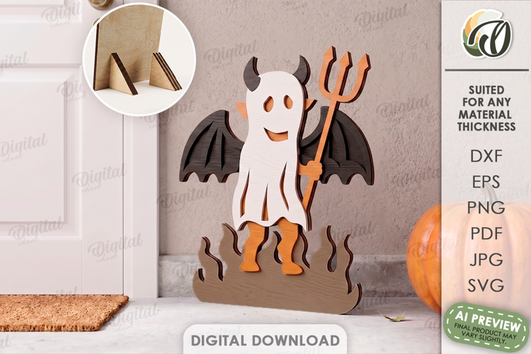 Halloween Ghost Stand Laser Cut. Halloween Stand Decor SVG