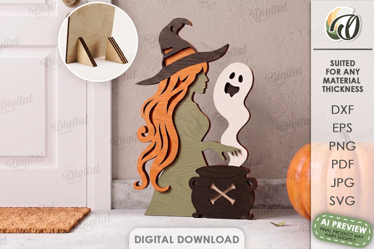 Halloween Ghost Stand Laser Cut. Halloween Stand Decor SVG