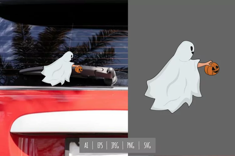 Halloween Ghost Rear Wiper Car Decal Sticker