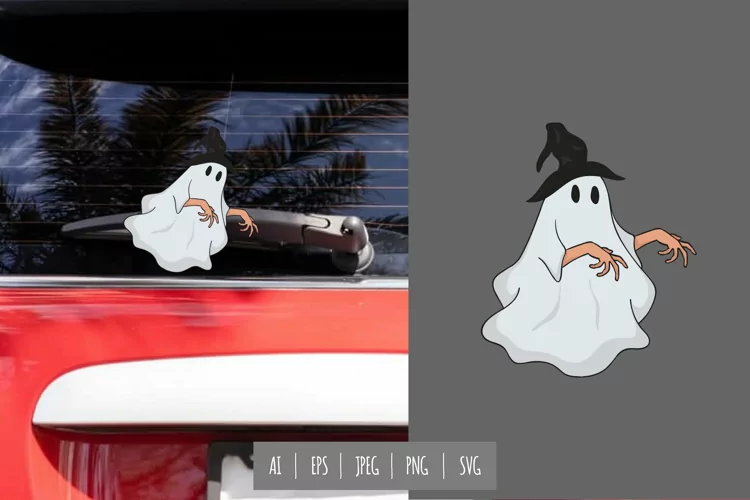 Halloween Ghost Rear Wiper Car Decal Sticker