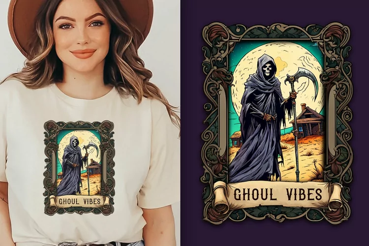Halloween Portrait Scythe Reaper Clipart Ghoul Vibes