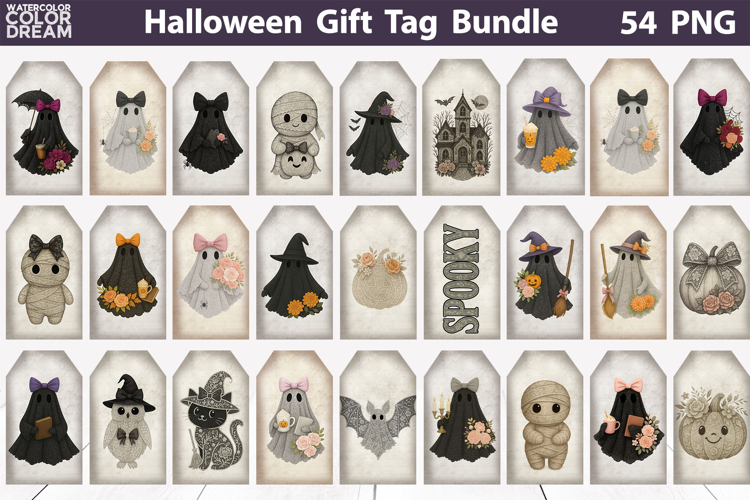Halloween Gift Tags | Vintage Lace Junk Journal