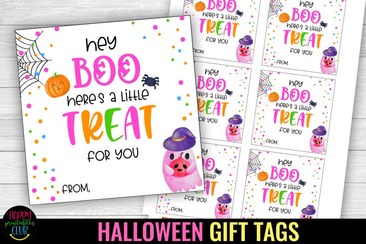 Hey Boo Halloween Gift Tag I Halloween Candy Favor Tags for Kids