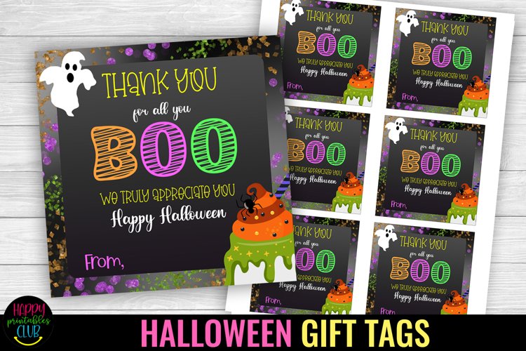 Thank You For All You Boo Halloween Gift Tag I Halloween Tag