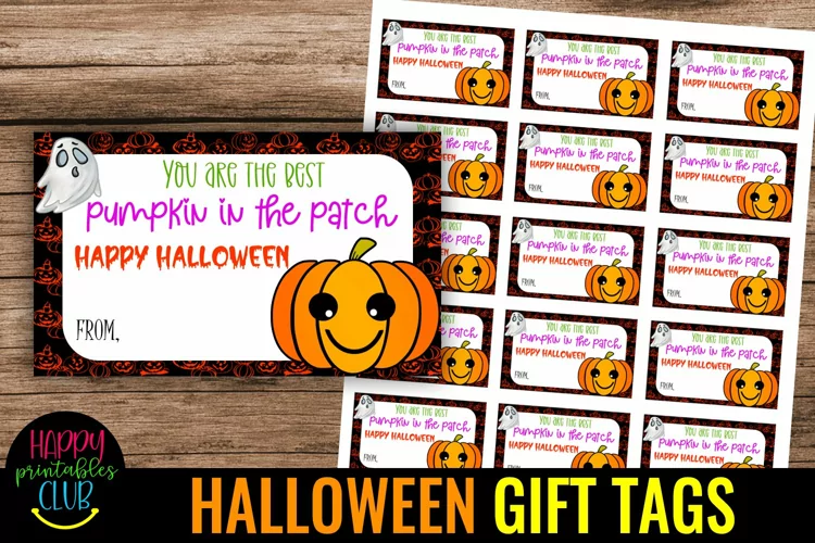 Best Pumpkin in Patch I Halloween Gift Tags Labels