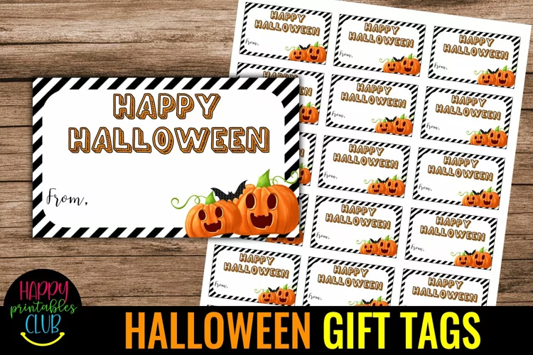 Happy Halloween Gift Tags I Halloween Treat Bag Gift Tags