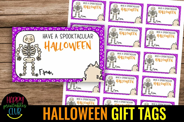 Have a Spooktacular Halloween I Halloween Treat Bag Gift Tag
