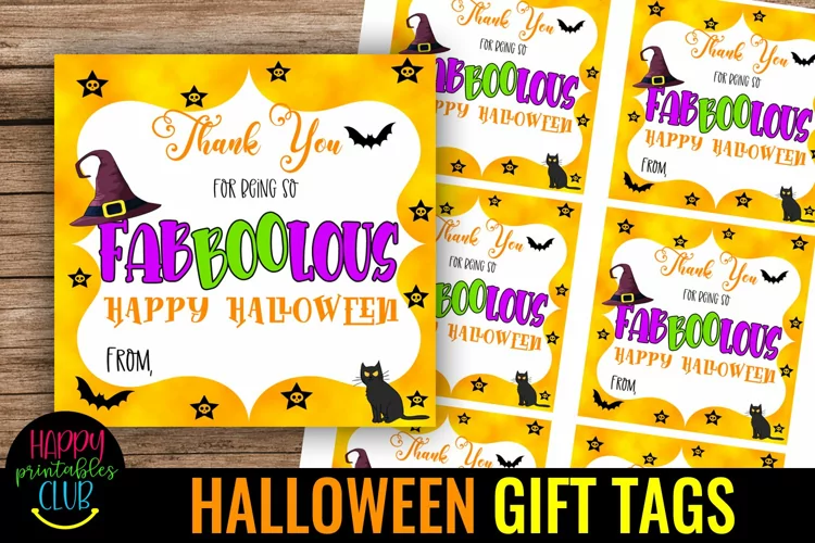 Thank You for Being So Fab Boolous I Halloween Gift Tags