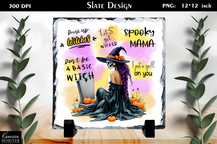 Halloween Quotes|Cute Witch Sayings Slate Design
