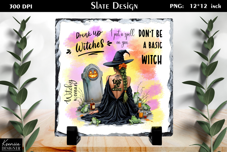 Halloween Quotes|Cute Witch Slate Design