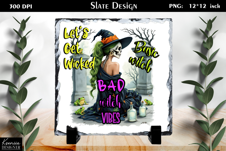 Halloween Quotes|Cute Witch Slate Design