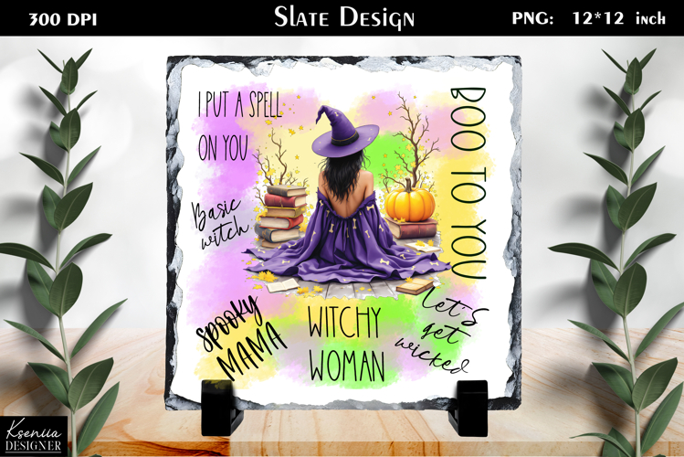 Halloween Quotes|Cute Witch Slate Design