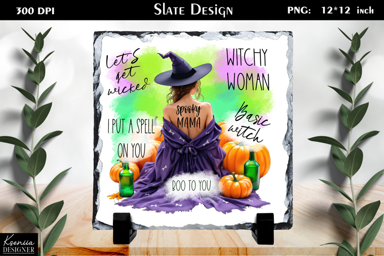 Halloween Quotes|Cute Witch Slate Design