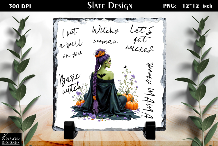 Halloween Quotes|Cute Witch Slate Design