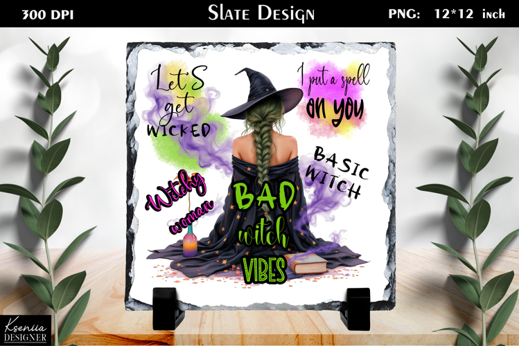 Halloween Quotes|Cute Witch Sayings Slate Design