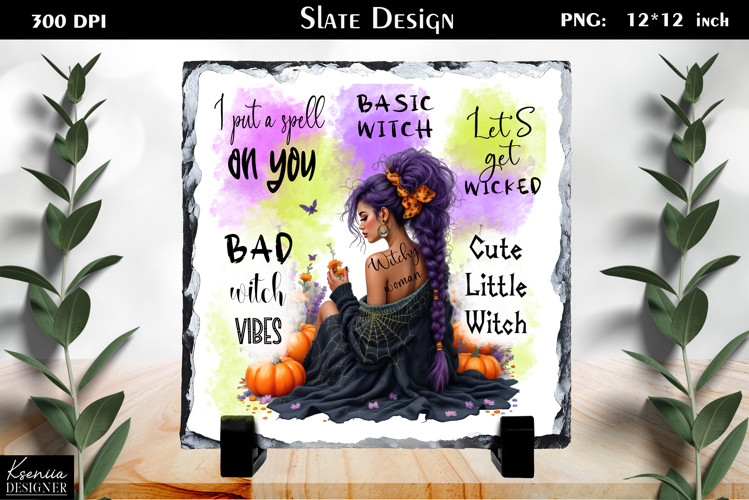 Halloween Quotes|Cute Witch Slate Design
