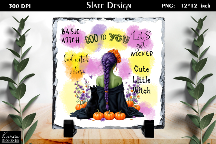 Halloween Quotes|Cute Witch Slate Design