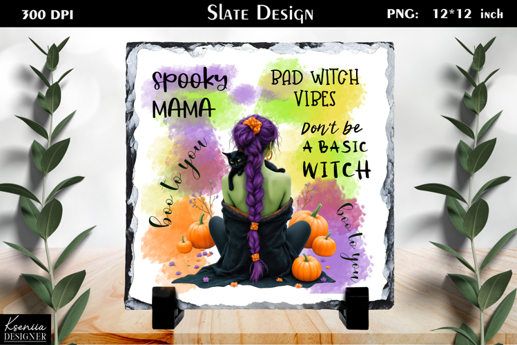 Halloween Quotes|Cute Witch Slate Design