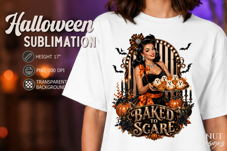Halloween Kitchen sublimation Glamour Girl Baked To Scare