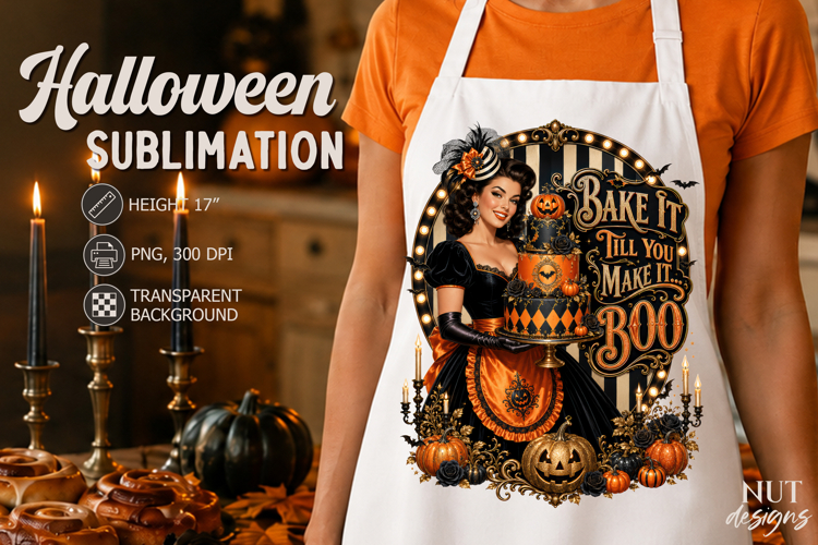 Halloween Kitchen sublimation Glamour Girl Baking