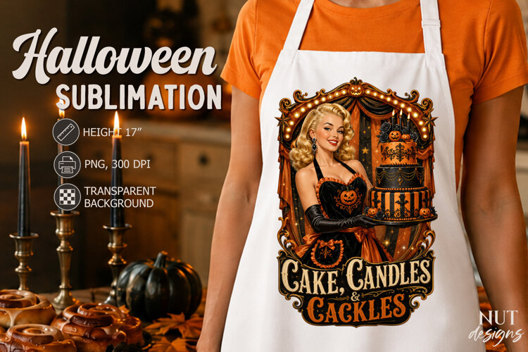 Halloween Kitchen sublimation Glamour Girl Cake Candles example image 1